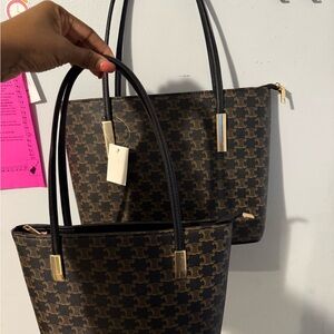 Chic Designer Brown Tote Bag